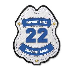 Imprinted Paramedic White Plastic Clip-On Badge paramedic clip-on badge, white EMS badge, 22-point star badge, plastic EMS badge, imprinted emergency badge, fire department giveaways, EMS promotional items, police community outreach, kids safety handouts, public education materials