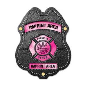 Imprinted Pink Maltese Cross Sticker Badge 
