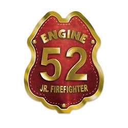 Imprinted Red&Gold Engine Number Sticker Badge firefighting, fire safety product, fire prevention, fire sticker, firefighting sticker, custom sticker, custom firefighter sticker