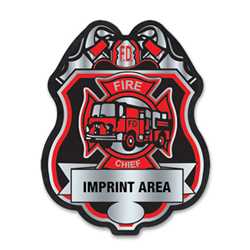 Imprinted Red and Silver Member Fire Department Sticker Badge 