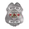 Imprinted Silver Maltese Cross Sticker Badge 