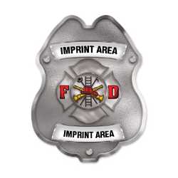 Imprinted Silver Maltese Cross Sticker Badge 