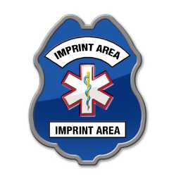 Imprinted Star of Life Sticker Badge firefighting, fire safety product, fire prevention, plastic fire badge, firefighting badge, EMT badge