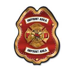 Imprinted Wood Maltese Cross Plastic Clip-On Badge 