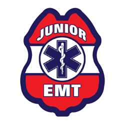 Jr. EMT Red, White & Blue Sticker Badge 