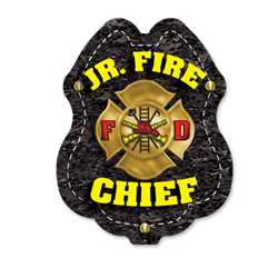 Jr FC Gold Maltese Cross Sticker Badge firefighter badge, kids firefighter badge, junior firefighter badge, patriotic firefighter badge, fire safety products, fire fighting, fire prevention