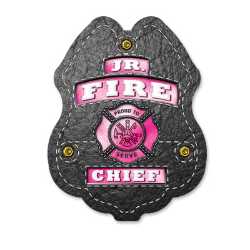 Jr FC Pink Maltese Cross Sticker Badge firefighter badge, kids firefighter badge, junior firefighter badge, patriotic firefighter badge, fire safety products, fire fighting, fire prevention