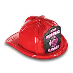 Jr. Fire Chief Hat - Pink Maltese Cross Shield firefighting, fire safety product, fire prevention, plastic fire hats, fire hats, kids fire hats, junior firefighter hat, junior fire chief hat