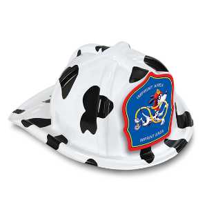 Jr Fire Chief Specialty Hat - Custom Blue Dalmatian Shield firefighting, fire safety product, fire prevention, plastic fire hats, fire hats, kids fire hats, junior firefighter hat, blue dalmatian fire chief hat, custom dalmatian fire shield, jr firefighter hat, kids fire chief hat, customizable fire hat, fire department giveaways, EMS community outreach, police department event supplies, children’s fire safety items, fire prevention week handouts