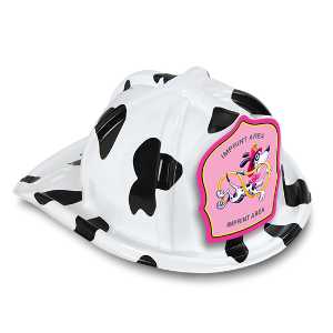 Jr Fire Chief Specialty Hat - Custom Pink Dalmatian Shield firefighting, fire safety product, fire prevention, plastic fire hats, fire hats, kids fire hats, junior firefighter hat, custom fire hat, pink dalmatian fire chief hat, custom dalmatian fire shield, jr firefighter hat, kids fire chief hat, customizable fire hat, fire department giveaways, EMS community outreach, police department event supplies, children’s fire safety items, fire prevention week handouts