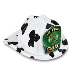 Jr. Fire Chief Specialty Hat - Green Maltese Cross Shield firefighting, fire safety product, fire prevention, plastic fire hats, fire hats, kids fire hats, junior firefighter hat, junior fire chief hat