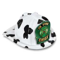 Jr. Fire Chief Specialty Hat - Green Maltese Cross Shield firefighting, fire safety product, fire prevention, plastic fire hats, fire hats, kids fire hats, junior firefighter hat, junior fire chief hat, jr fire chief hat green maltese cross, maltese cross firefighter hat, fire department children’s giveaways, EMS outreach items, police department community handouts, kids firefighter helmet, safety event giveaways, first responder promotional items
