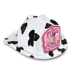 Jr. Fire Chief Specialty Hat - Pink Dalmatian Shield firefighting, fire safety product, fire prevention, plastic fire hats, fire hats, kids fire hats, junior firefighter hat, junior fire chief hat