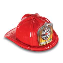 Jr. Firefighter Hat - Maltese Cross Diamond Plate Flame Shield firefighting, fire safety product, fire prevention, plastic fire hats, fire hats, kids fire hats, junior firefighter hat