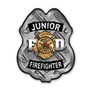 Jr Firefighter Maltese Diamond Plastic Clip-On Badge 