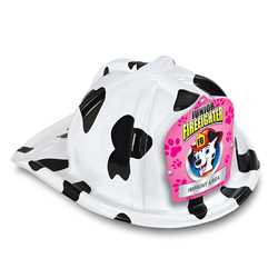 Jr Firefighter Specialty Hat - Custom Pink Dalmatian Shield firefighting, fire safety product, fire prevention, plastic fire hats, fire hats, kids fire hats, junior firefighter hat, custom fire hat