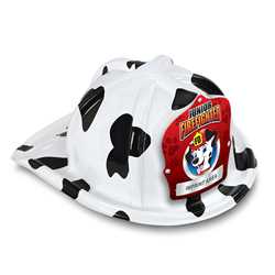 Jr Firefighter Specialty Hat - Custom Red Dalmatian Shield firefighting, fire safety product, fire prevention, plastic fire hats, fire hats, kids fire hats, junior firefighter hat, custom fire hat