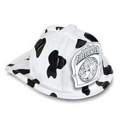 Jr Firefighter Specialty Hat - Jr Firefighter Dalmatian Color-Me Shield firefighting, fire safety product, fire prevention, plastic fire hats, fire hats, kids fire hats, junior firefighter hat, junior fire chief hat