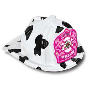 Jr. Firefighter Specialty Hat - Pink Camo FD Shield firefighting, fire safety product, fire prevention, plastic fire hats, fire hats, kids fire hats, junior firefighter hat, jr firefighter hat pink camo, pink camo fire department kids helmet, firefighter hat for children, fire department children’s giveaways, EMS outreach items, police department community handouts, kids firefighter helmet, safety event giveaways, first responder promotional items
