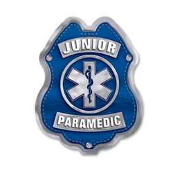 Jr Paramedic Blue and Silver Sticker Badge 