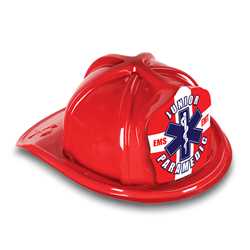 Jr Paramedic Hat - RWB Star of Life Shield firefighting, fire safety product, fire prevention, plastic fire hats, fire hats, kids fire hats, junior firefighter hat, junior fire chief hat