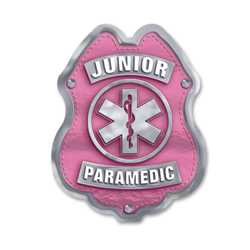 Jr Paramedic Pink and Silver Sticker Badge 