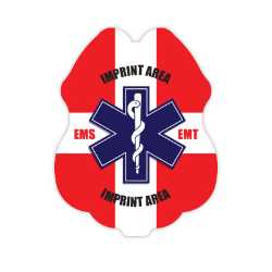 Jr. Paramedic Red, White & Blue Sticker Badge jr paramedic sticker badge, red white blue paramedic badge, EMS kids giveaway, fire department promotional items, police community outreach, emergency preparedness badge, sticker badge for kids, public education materials
