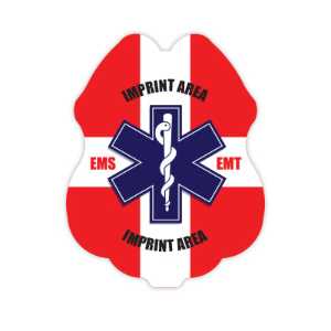Jr. Paramedic Red, White & Blue Sticker Badge jr paramedic sticker badge, red white blue paramedic badge, EMS kids giveaway, fire department promotional items, police community outreach, emergency preparedness badge, sticker badge for kids, public education materials