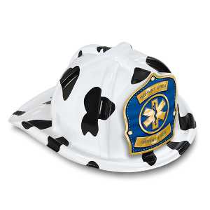 Jr Paramedic Specialty Hat - Custom Blue/Gold Star of Life Shield firefighting, fire safety product, fire prevention, plastic fire hats, fire hats, kids fire hats, junior firefighter hat, junior fire chief hat, blue gold star of life hat, custom ems shield, jr paramedic hat, kids emt hat, customizable star of life emblem, fire department giveaways, EMS community outreach, police department event supplies, children’s safety items, EMS Week handouts