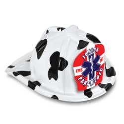 Jr Paramedic Specialty Hat - RWB Star of Life Shield firefighting, fire safety product, fire prevention, plastic fire hats, fire hats, kids fire hats, junior firefighter hat, junior fire chief hat, jr paramedic hat rwb star of life, red white blue star of life kids helmet, paramedic kids hat, fire department children’s giveaways, EMS outreach items, police department community handouts, kids EMT helmet, safety event giveaways, first responder promotional items