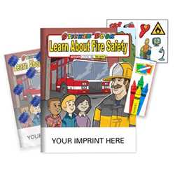 Learn About Fire Safety Sticker Book Fun Pack - Imprinted fire safety, fun packs, custom fun pack, imprint fun packs, fire safety fun pack, activity kits, stickers