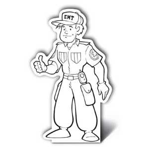 Male EMT Color-Me Stand-Out firefighting, fire safety product, fire prevention, color me, male emt, firefighter, stand out, male EMT color me craft, EMS kids activity, fire department giveaways, police community outreach items, emergency services promotional products, children’s safety handouts, color and assemble craft