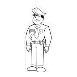 Male Police Officer Color-Me Stand-Out police, colore me, stand out, public safety, educational, police officer