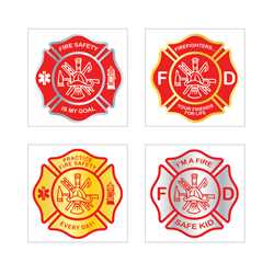 Maltese Cross Stickers firefighting, fire safety product, fire prevention, fire safety stickers, fire prevention stickers