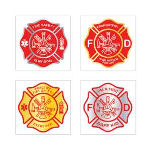 Maltese Cross Stickers firefighting, fire safety product, fire prevention, fire safety stickers, fire prevention stickers, maltese cross stickers, fire department stickers, kids fire safety giveaways, EMS outreach supplies, police department children’s items, fire safety handouts, community event giveaways, fire prevention week items, firefighter symbol stickers