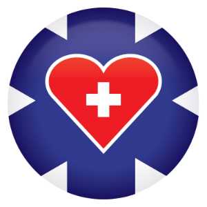 Medical Star Icon w/Heart Button heart, button, buttons, support buttons, Medical Star, medical, star