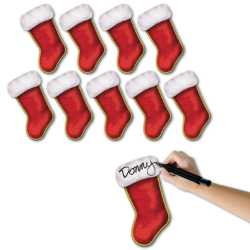 Mini Christmas Stocking Cutouts (10/Pkg) stockings, Christmas, children, gifts, shop, cutouts