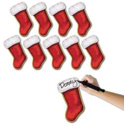 Mini Christmas Stocking Cutouts (10/Pkg) stockings, Christmas, children, gifts, shop, cutouts