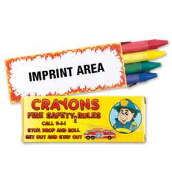 Non-Toxic Crayons w/ Imprinted Box  - ETA Early January firefighting, fire safety product, fire prevention, crayons, non-toxic, color me, public safety