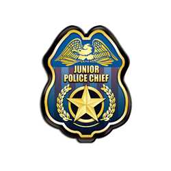 Patriotic Gold Jr. Police Chief Badge Police, safety product, educational, plastic police badge, police officer badge, stock badge, stock police badge