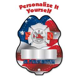 Patriotic w/"Your Name" Plastic Clip-On Badge 