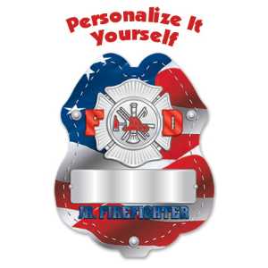 Patriotic w/'Your Name" Sticker Badge 