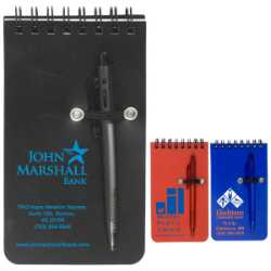 Pocket Sized Spiral Notepad with Pen Pocket-Sized Spiral Notepad, Pen, Public Safety Educators, Fire Safety, Police Officers, Durable Notepad, Customizable Notepad, Field Notes, Compact Notepad, Polypropylene Cover.