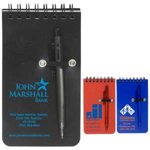 Pocket Sized Spiral Notepad with Pen Pocket-Sized Spiral Notepad, Pen, Public Safety Educators, Fire Safety, Police Officers, Durable Notepad, Customizable Notepad, Field Notes, Compact Notepad, Polypropylene Cover.
