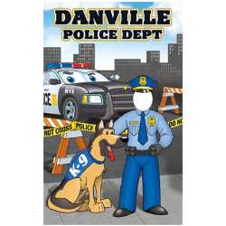 Police Department Photo Prop 46" x 74" police, police officer, cut out, photo prop, police department, officer, stand up, corrugated plastic, indoor use, outdoor use, custom, imprinted 