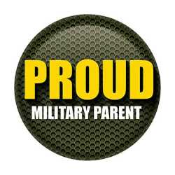 Proud Military Parent Button buttons, support buttons, military, thank you miltary, 