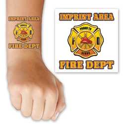 Proud To Serve Maltese Custom Tattoo proud to serve maltese tattoo, custom maltese cross tattoo, fire department custom tattoo, EMS custom giveaway, police department promotional items, kids fire safety tattoo, personalized fire service tattoo, community outreach handouts