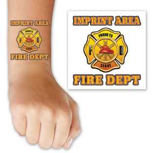 Proud To Serve Maltese Custom Tattoo proud to serve maltese tattoo, custom maltese cross tattoo, fire department custom tattoo, EMS custom giveaway, police department promotional items, kids fire safety tattoo, personalized fire service tattoo, community outreach handouts