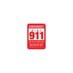 Rectangular Custom Telephone Sticker 