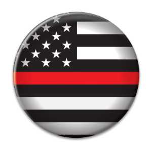 Red Stripe - Fire & Rescue Button thin red line, thin red line button, buttons, support buttons, fire rescue button, red stripe fire button, fire department kids giveaways, EMS outreach items, police department community handouts, children’s fire safety items, event buttons for kids, community safety promotional items